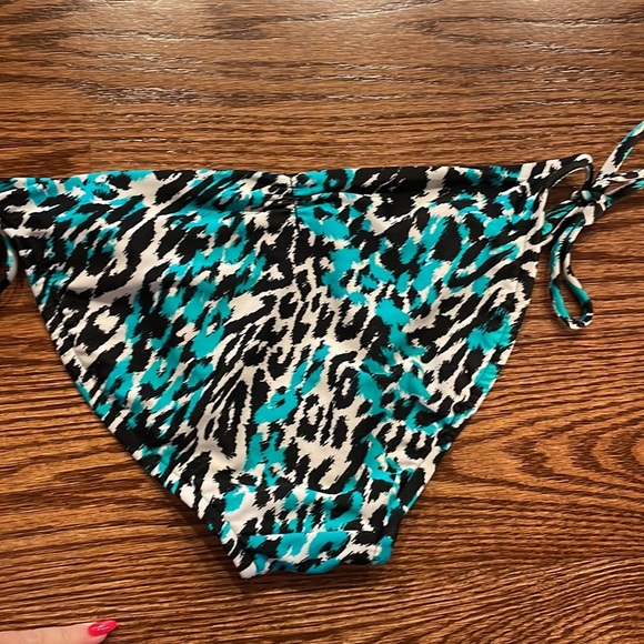 Animal print mirror studs sexy STRING bikini 2 piece swimsuit both pieces S - Picture 10 of 14